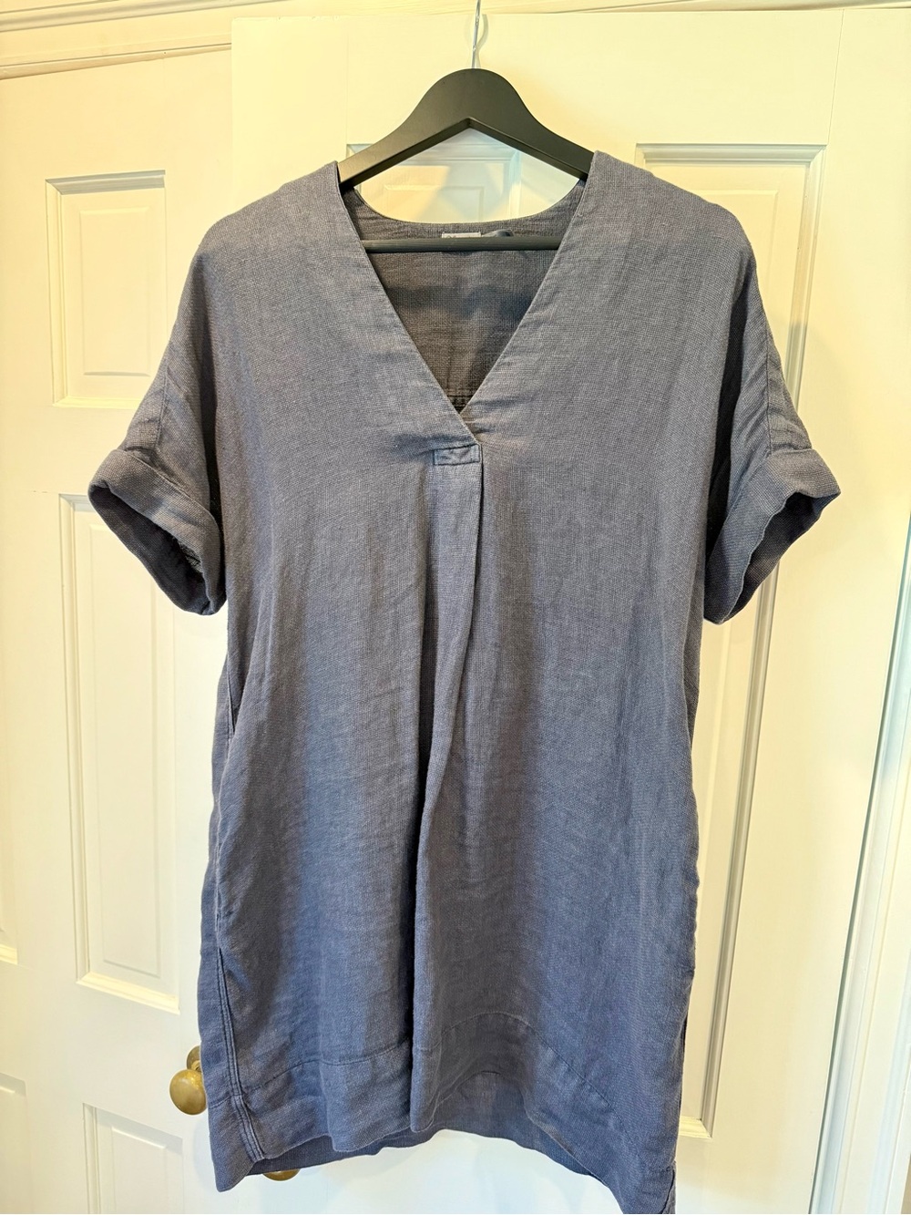 Faherty Blue Textured Tunic Mini Dress XS